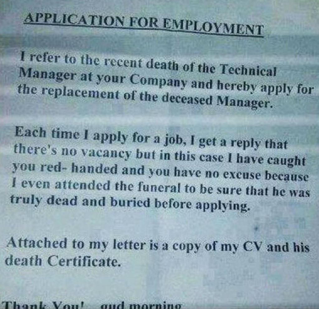 Proof of death resume