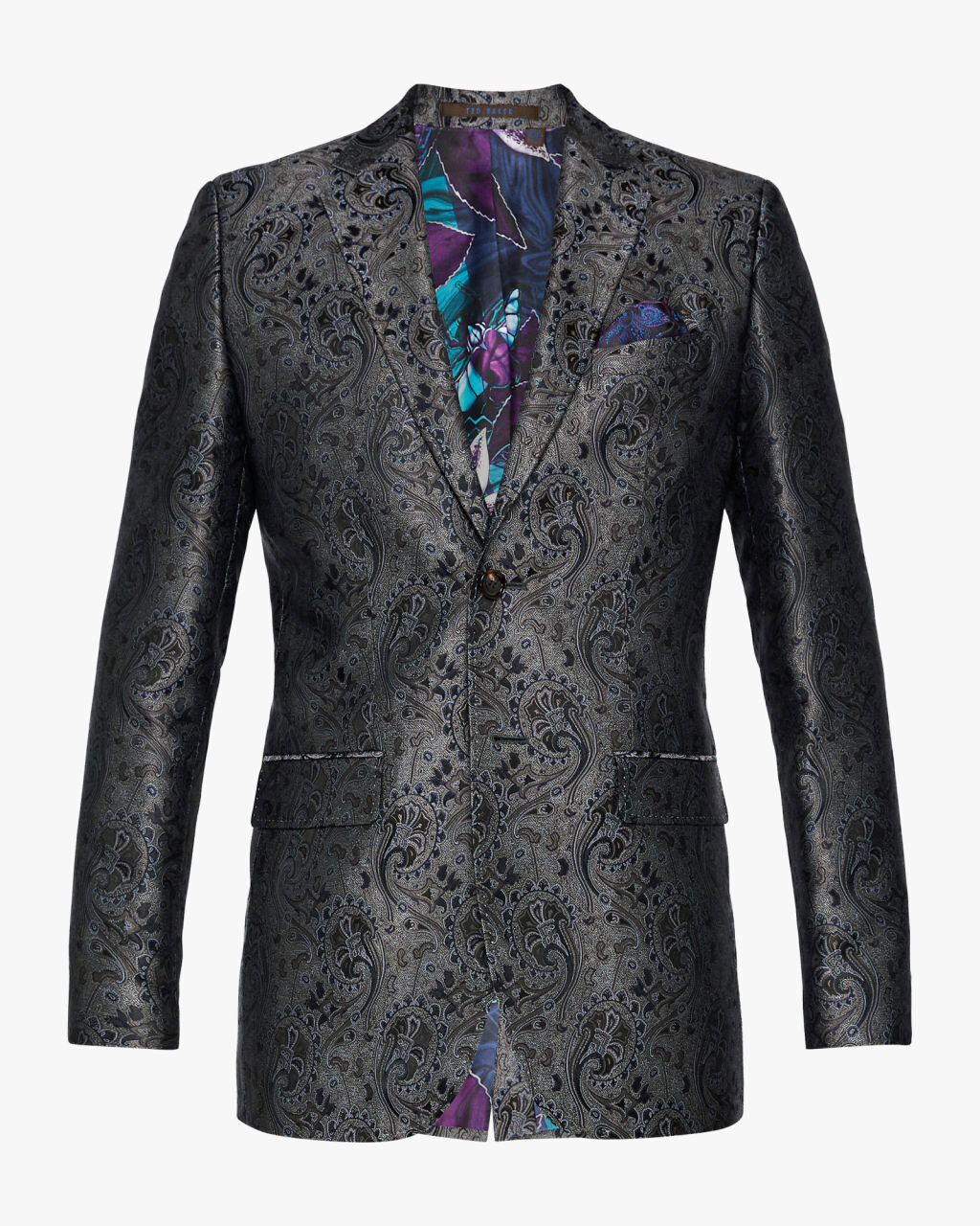 Ted Baker Howzit Slim Fit Silk Paisley Jacquard Jacket