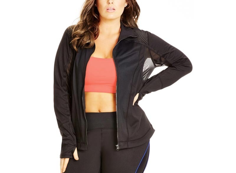 city chic mixed media performance jacket