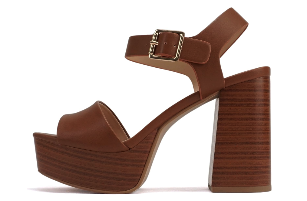 brown platform heels