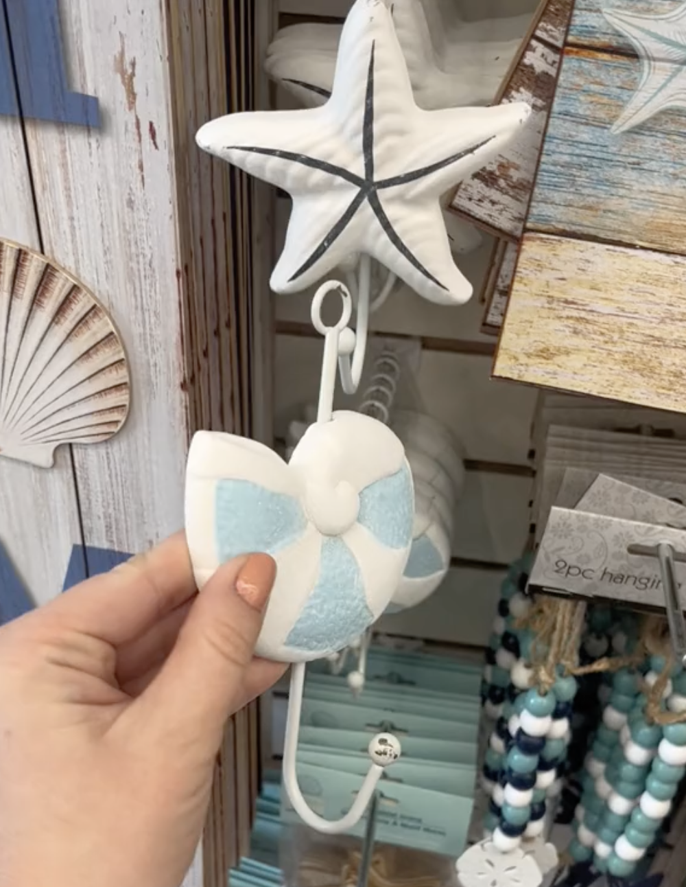 Seashell wall hooks at Dollar Tree