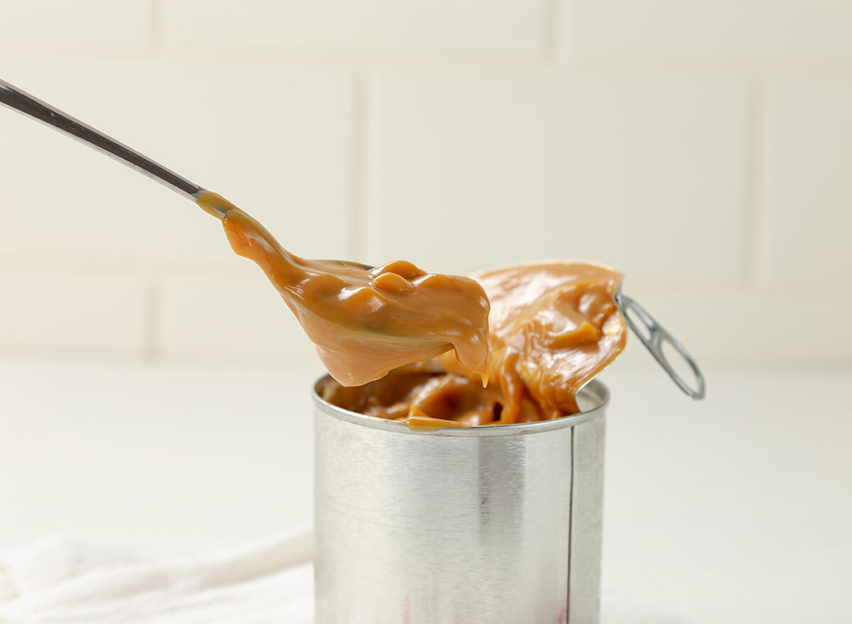 homemade caramel in aluminum can