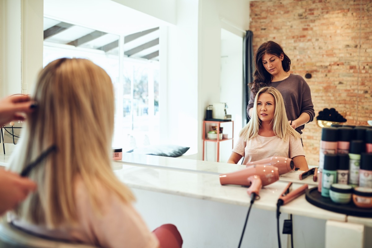 Woman Getting Her Hair Done