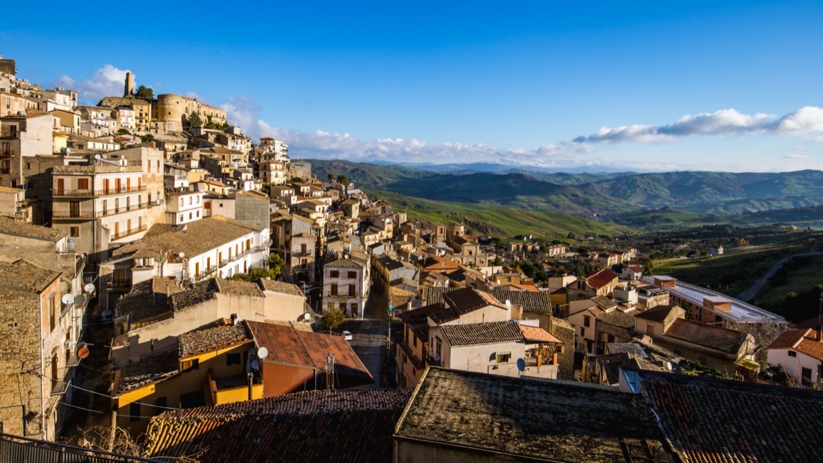 aerial view of cammarata sicily