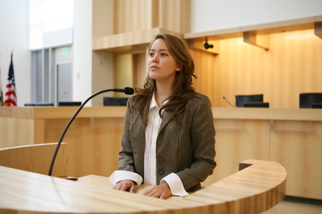 Eyewitness testifying in court