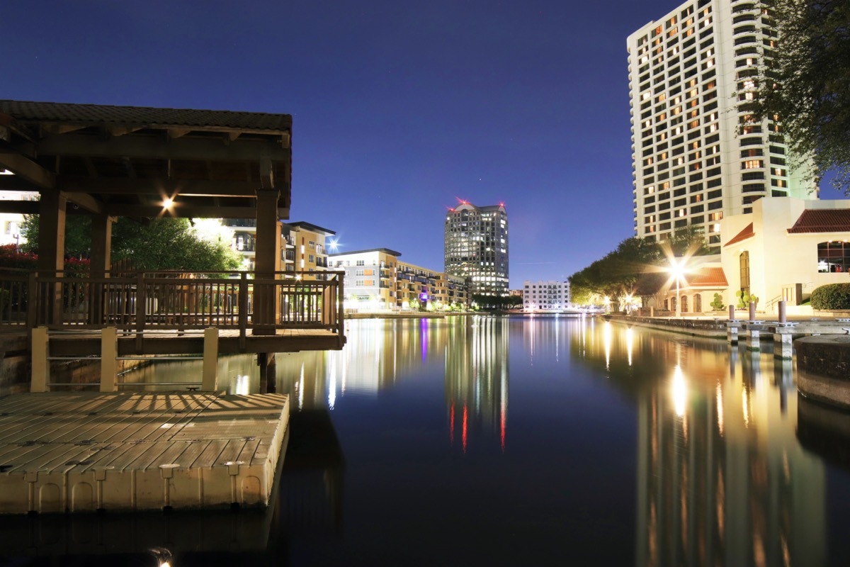 cityscape photo of downtown Irving, Texas at night