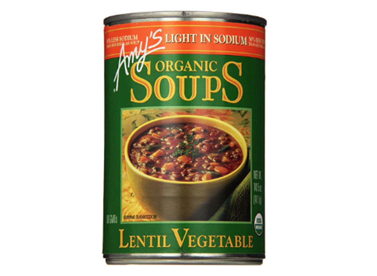 Amy's lentil vegetable soup can