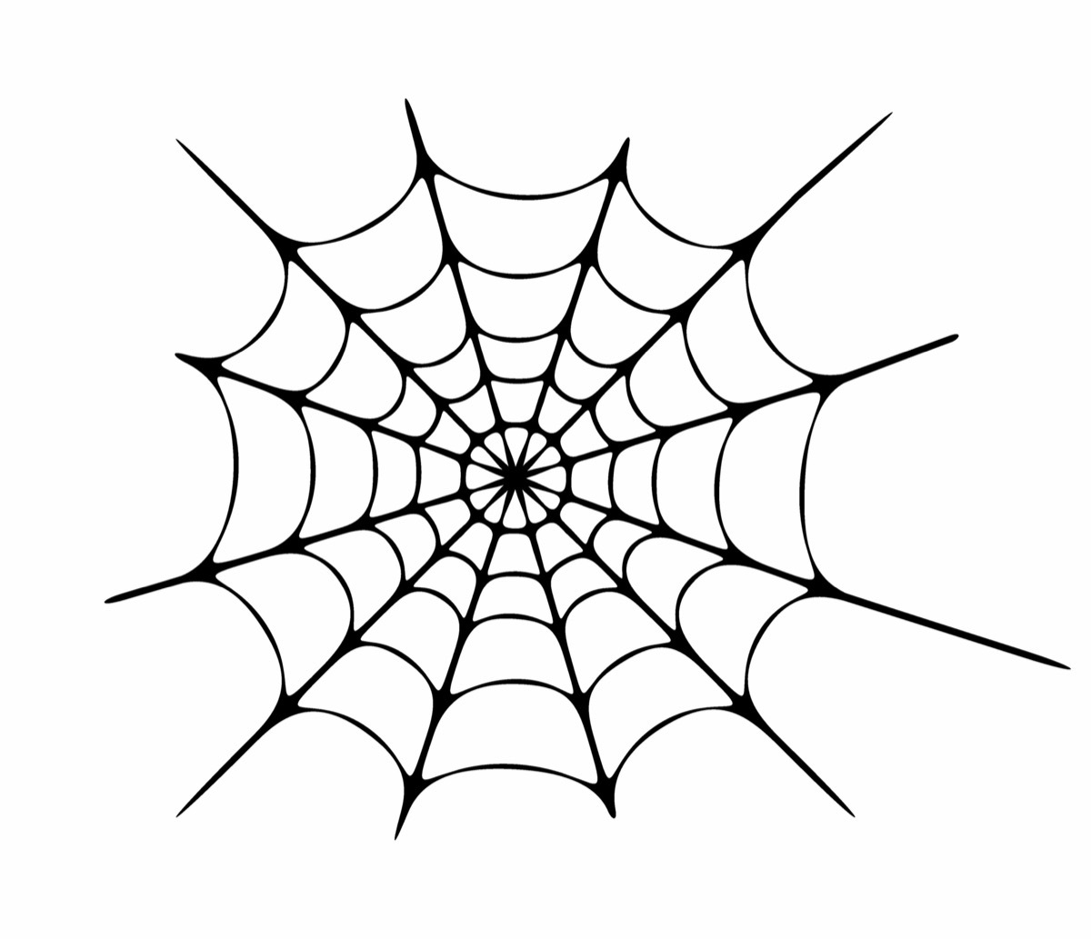 A line drawing of a cobweb tattoo