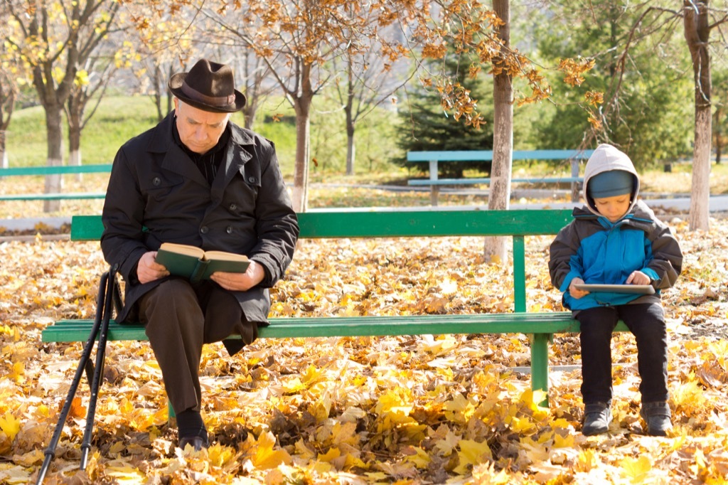 strangers on a park bench