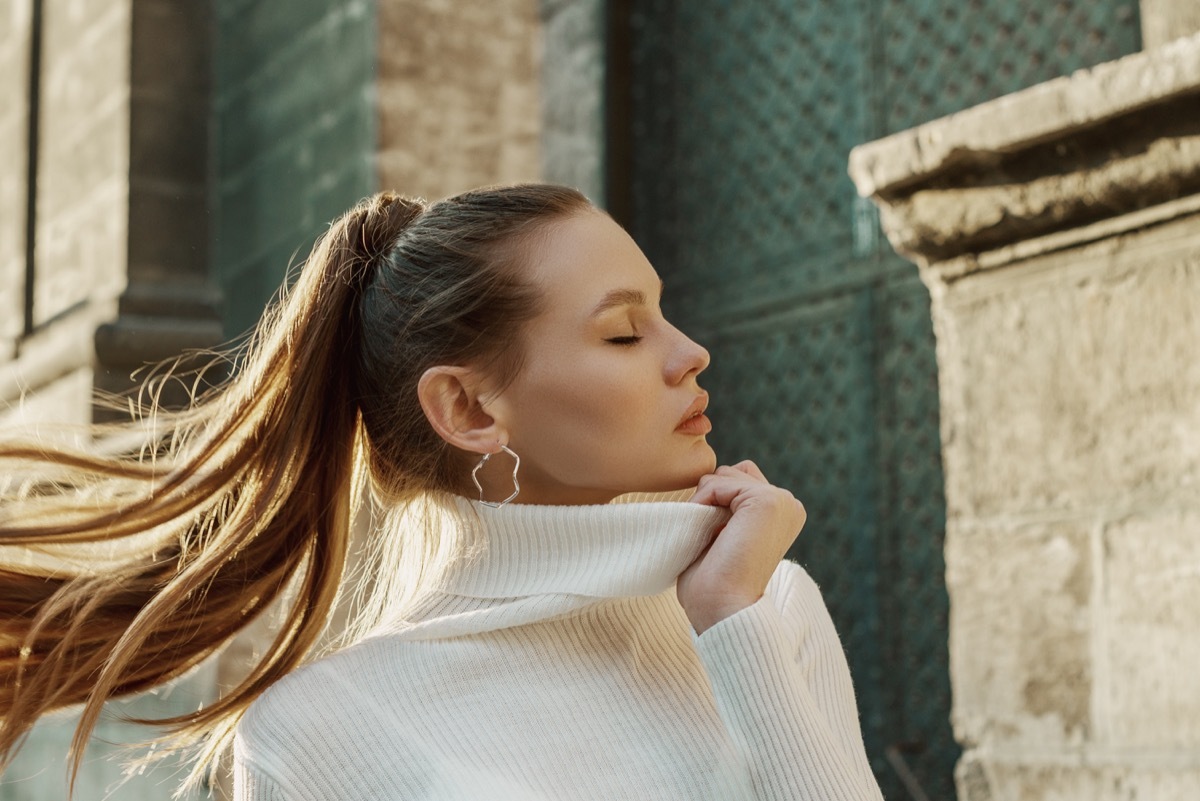 Woman with a ponytail