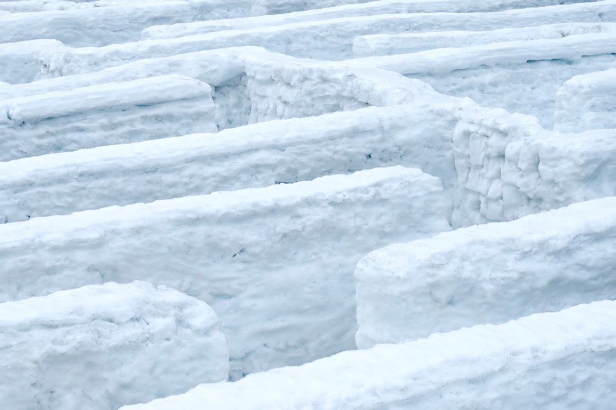 snow maze close-up