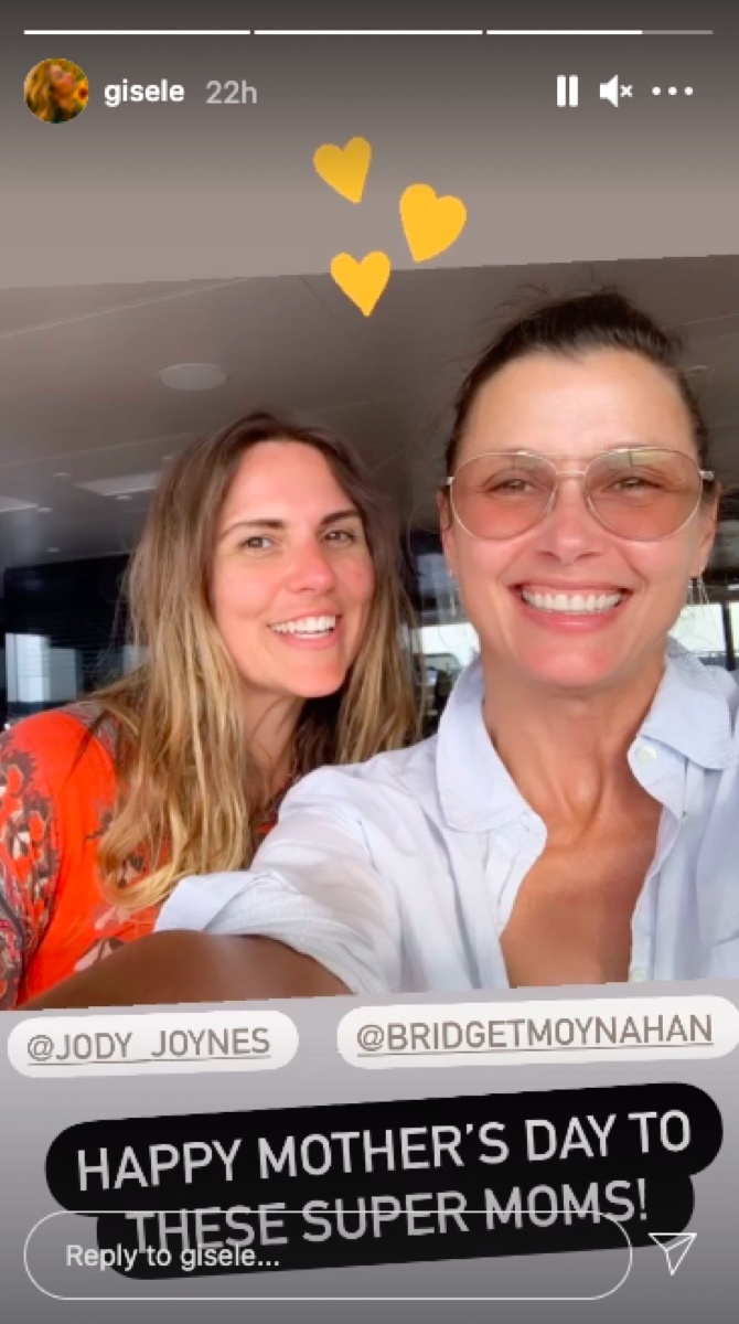 Jody Joynes and Bridget Moynahan on Gisele Bundchen's Instagram