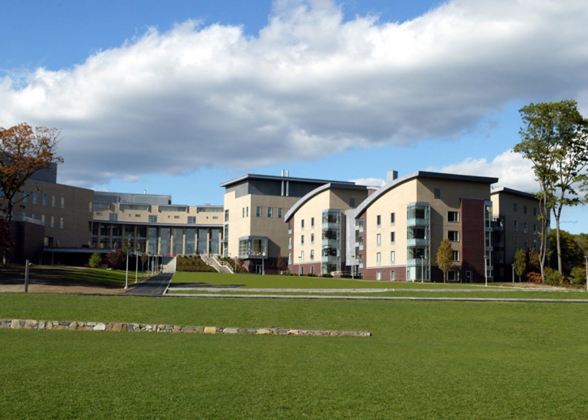 A view of the great lawn at Olin College