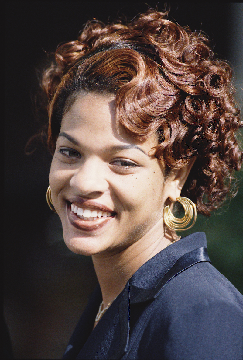 Divine Brown at the Hollywood courthouse in 1995