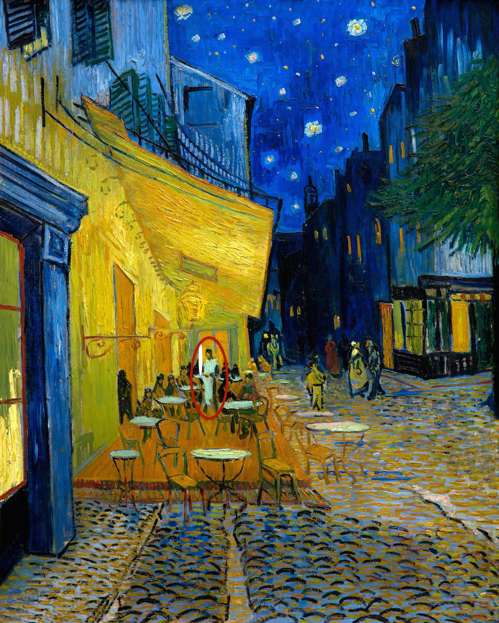 HEERX6 Terrace of a Cafe at Night, by Vincent van Gogh, 1888, Kroller-Muller Museum, Hoge Veluwe National Park, Otterlo, Netherlands, Europe