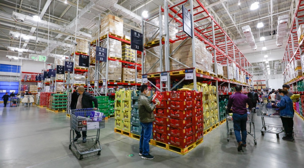 shoppers inside a Sam's Club location