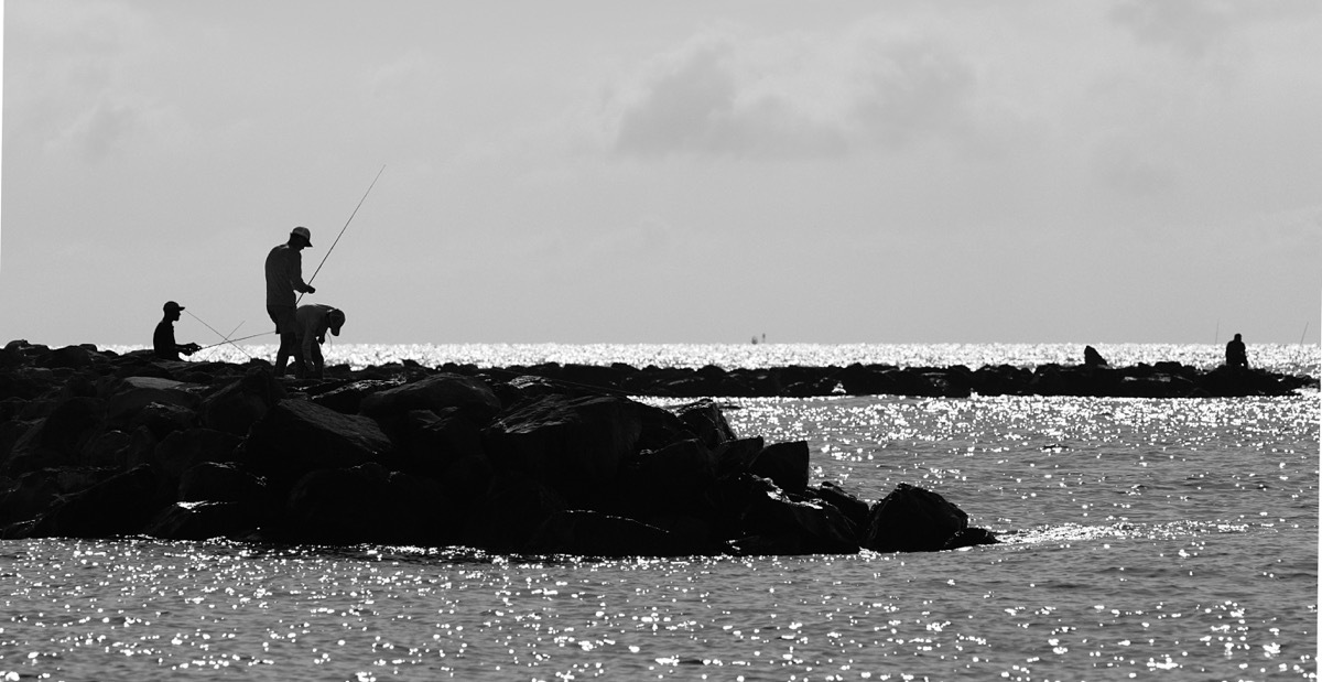 man fishing on dauphin island in alabama