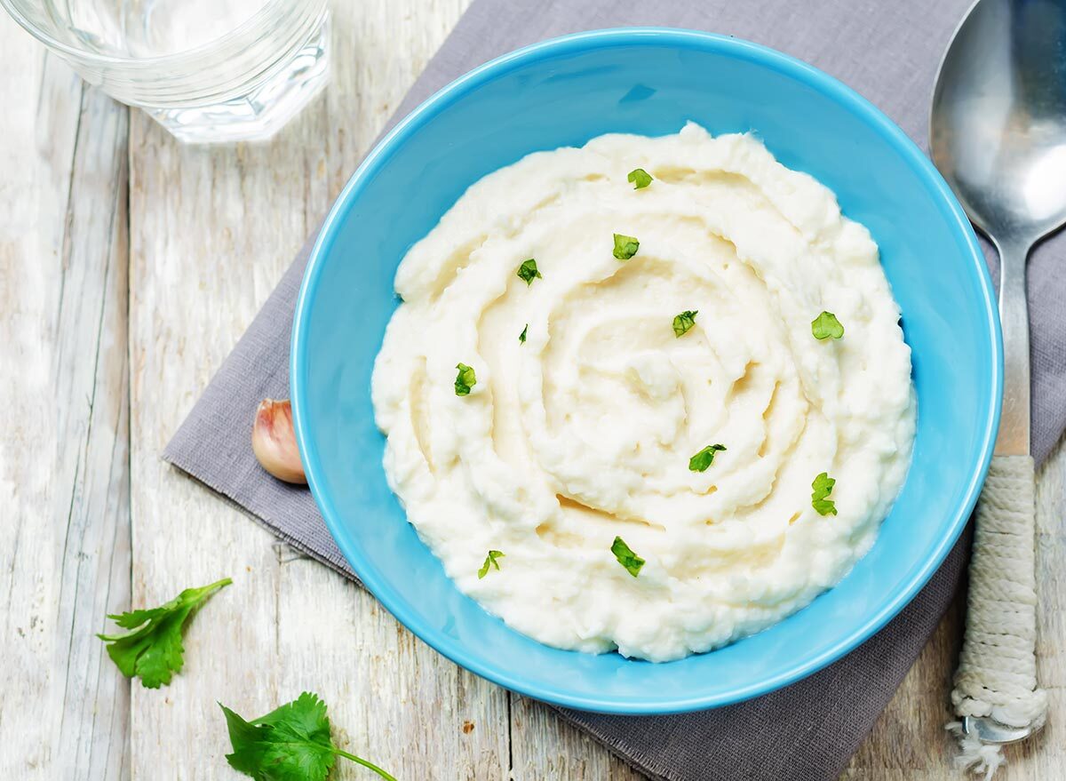 Ricotta roasted garlic mashed cauliflower