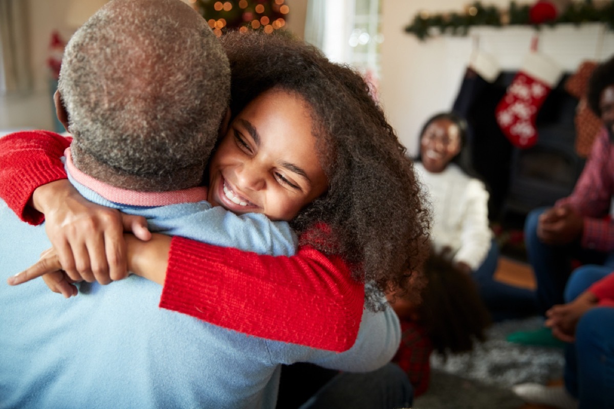 girl hugging grandfather, bad parenting advice