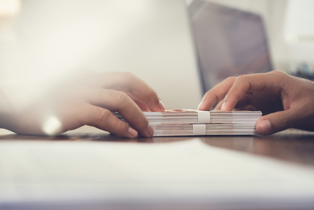 person borrowing cash