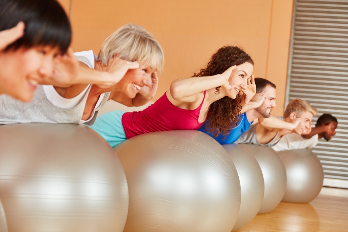 exercising class, over 40 fitness