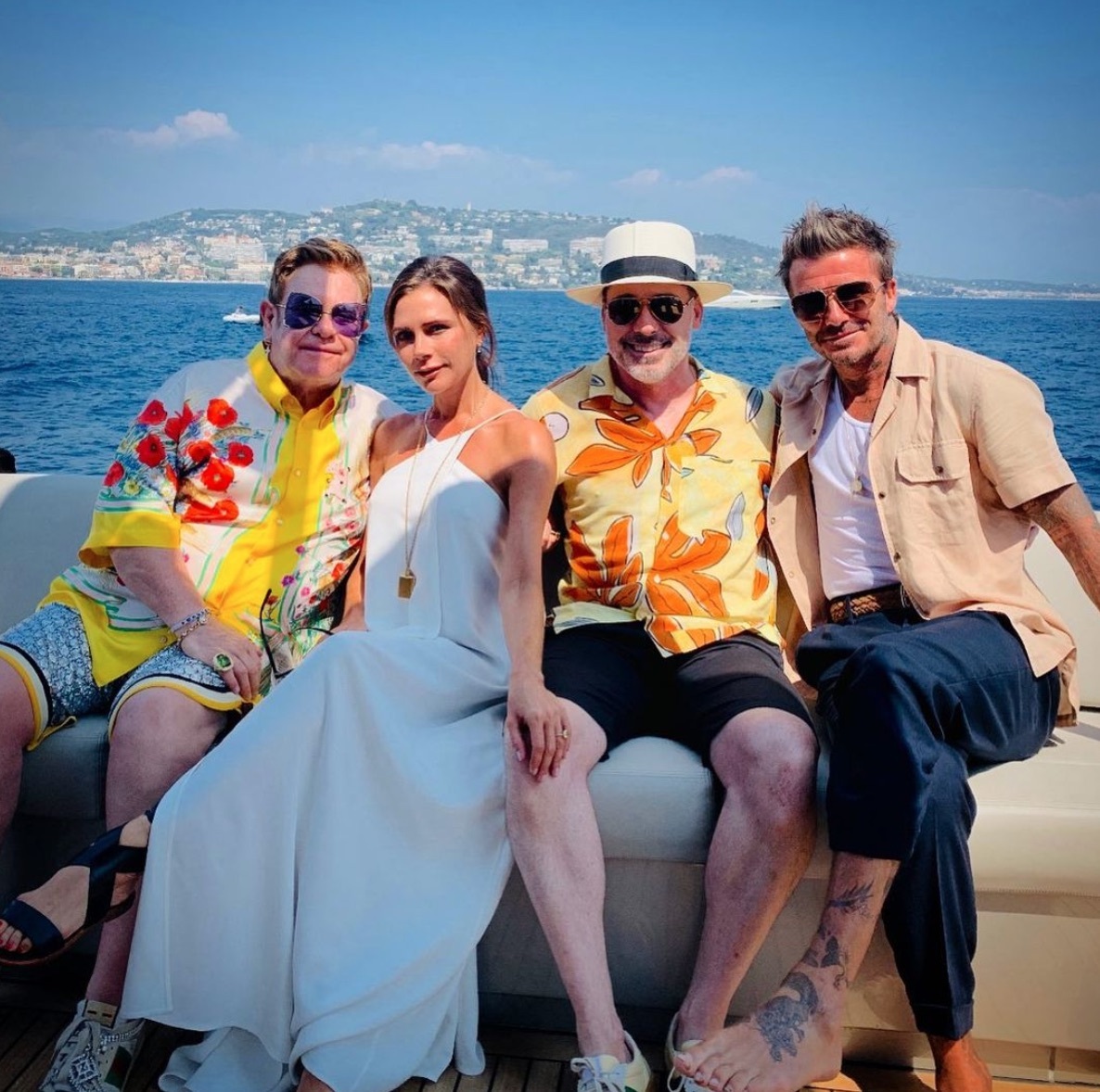 Elton John, Victoria Beckham, David Furnish, David Beckham