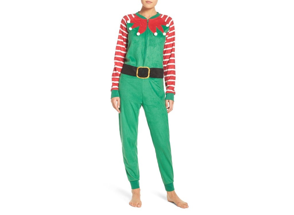 cozy zoe holiday fleece one-piece pajamas