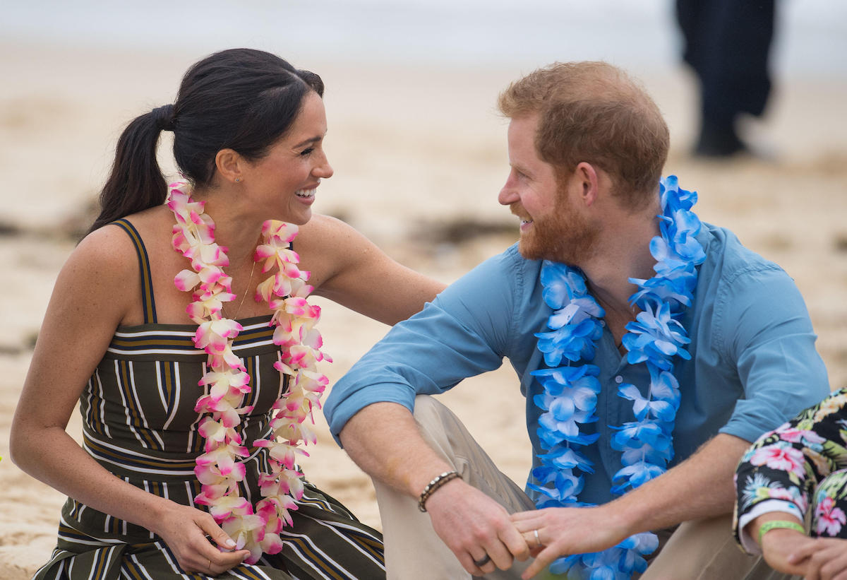 Prince Harry and Meghan Markle during a visit to South Bondi Beach in Sydney, on the fourth day of the royal couple's visit to Australia.