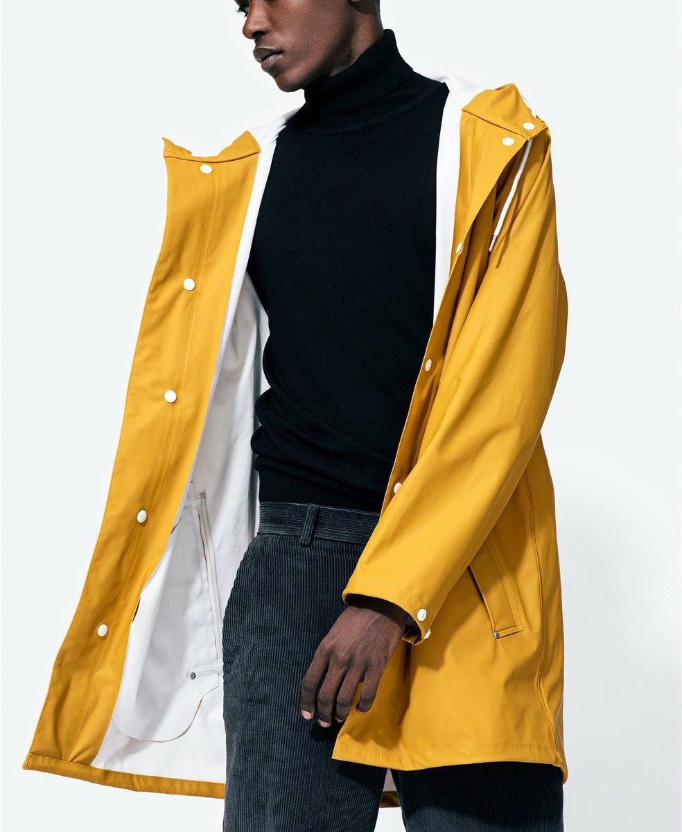 A yellow rain jacket