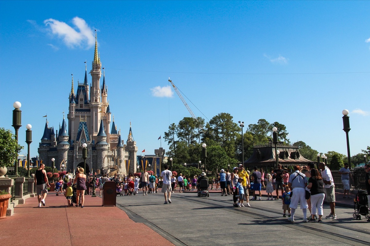 guests walking around magic kingdom