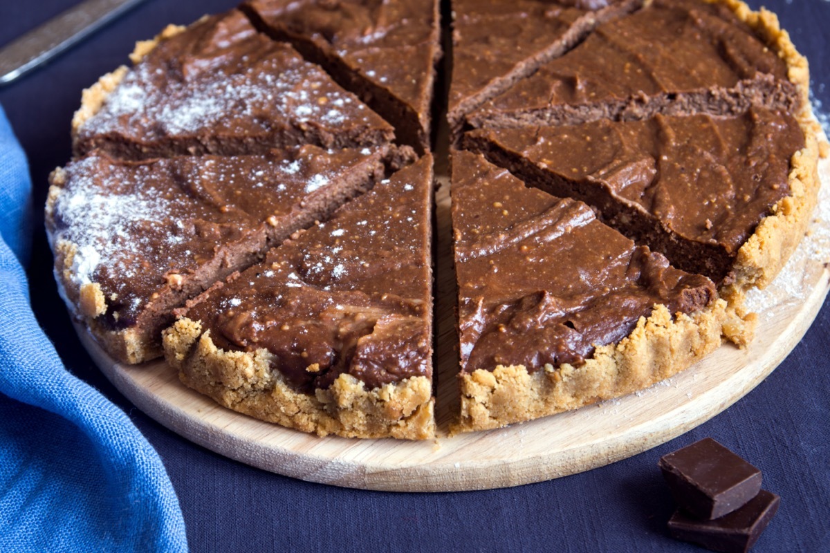 chocolate pie on plate