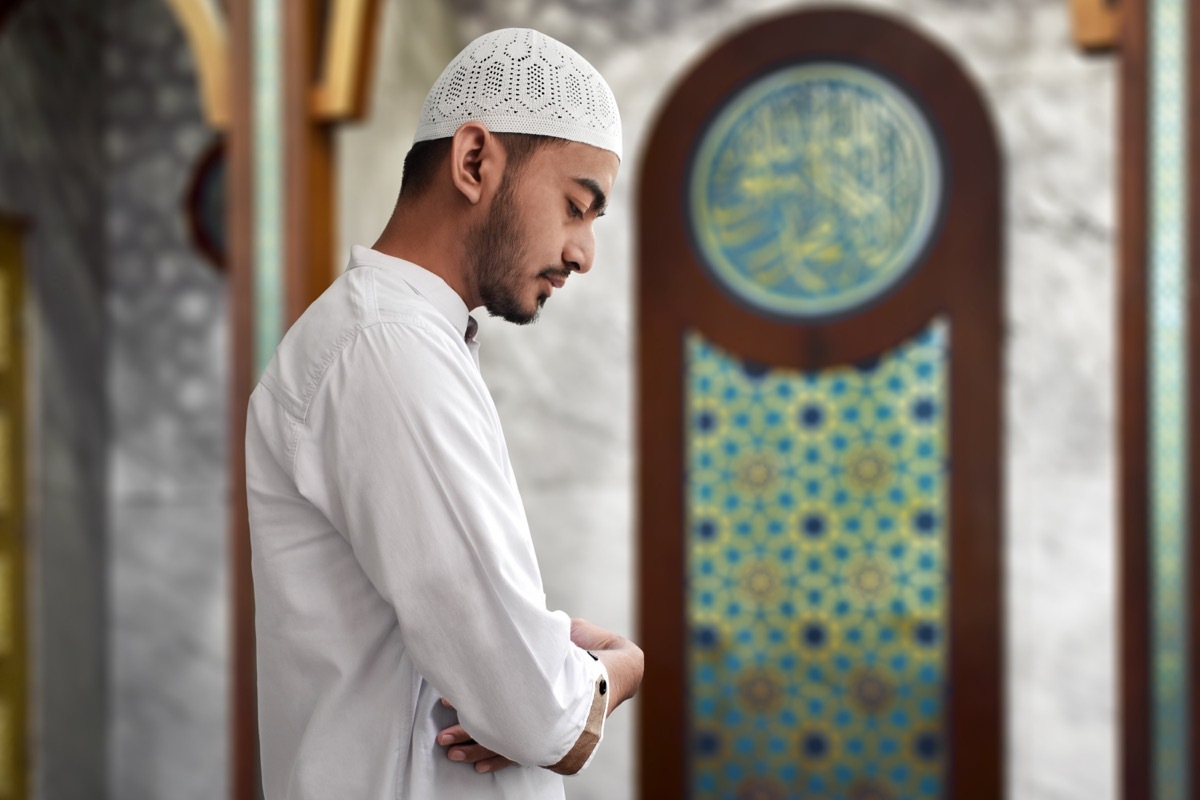 Muslim Man Praying For Ramadan