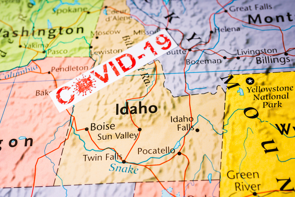 map of idaho showing covid outbreak