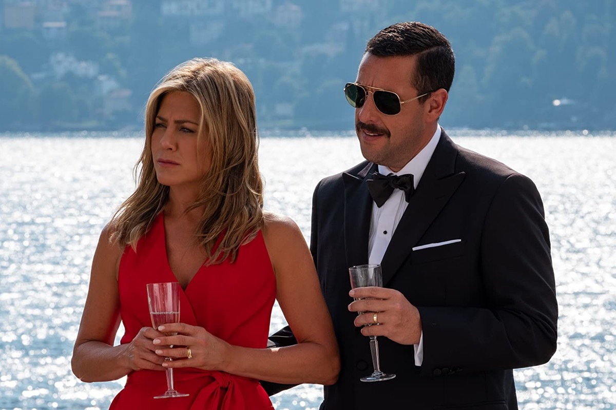 Jennifer Aniston and Adam Sandler in Murder Mystery