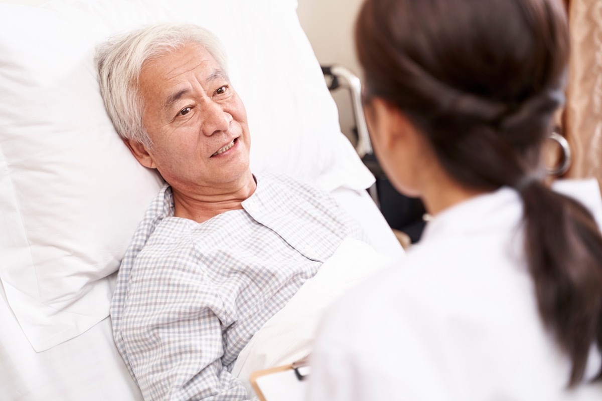 Patient lying in hospital