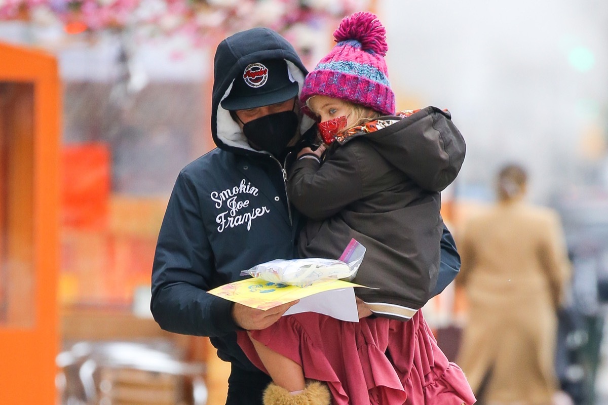 Bradley Cooper with his daughter Lea in New York