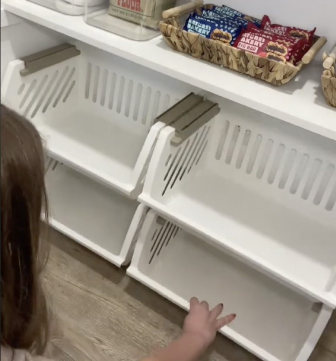 Stackable white bins