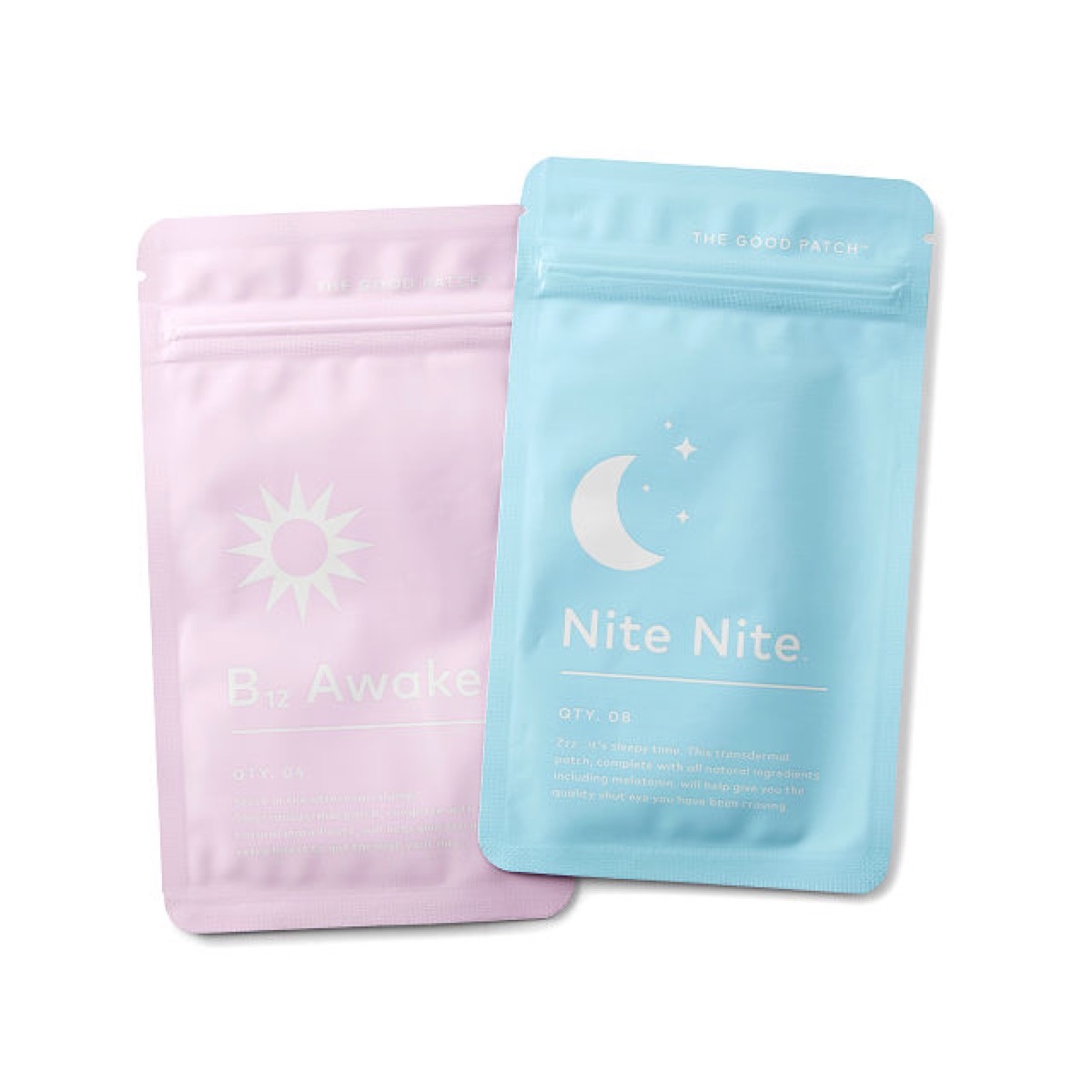 pink and blue packets on white background, better sleep essentials