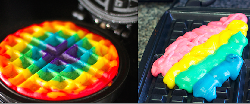 8. Rainbow Waffles