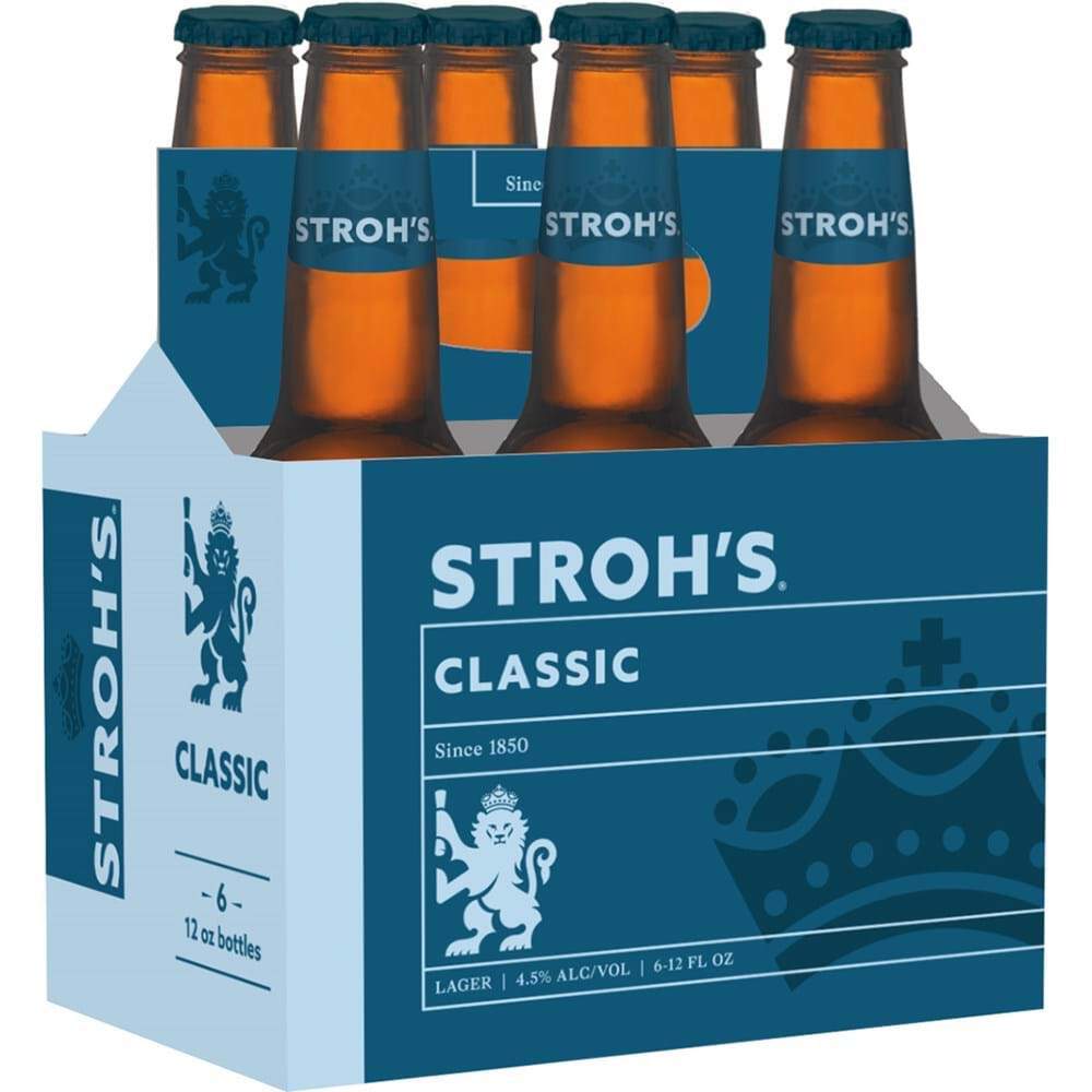 Stroh's six pack of beer