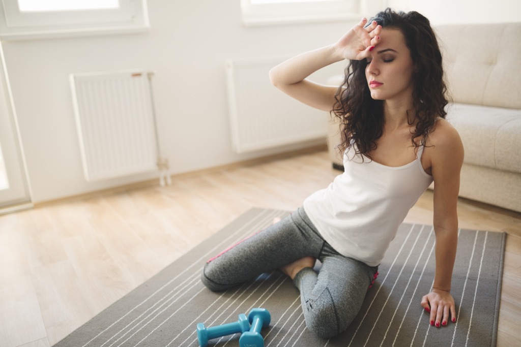 Woman passing out, faint