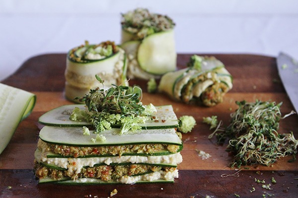 raw lasagna with cashew cheese