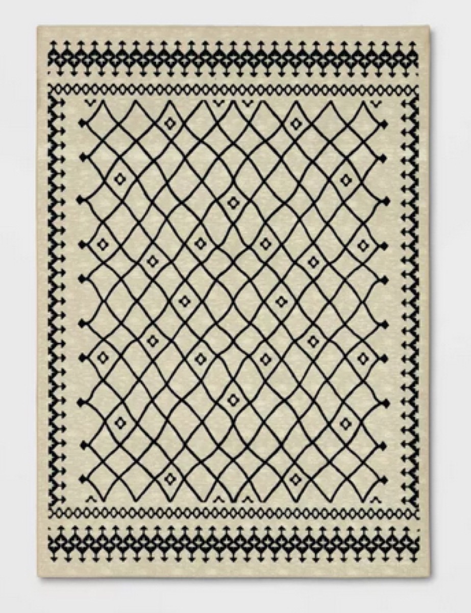 black and white rug