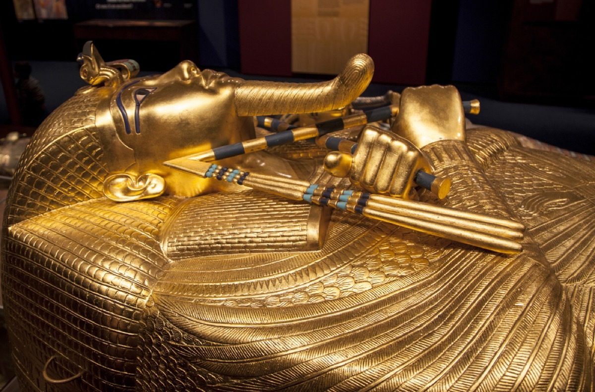 close up of sarcophagus of king tut