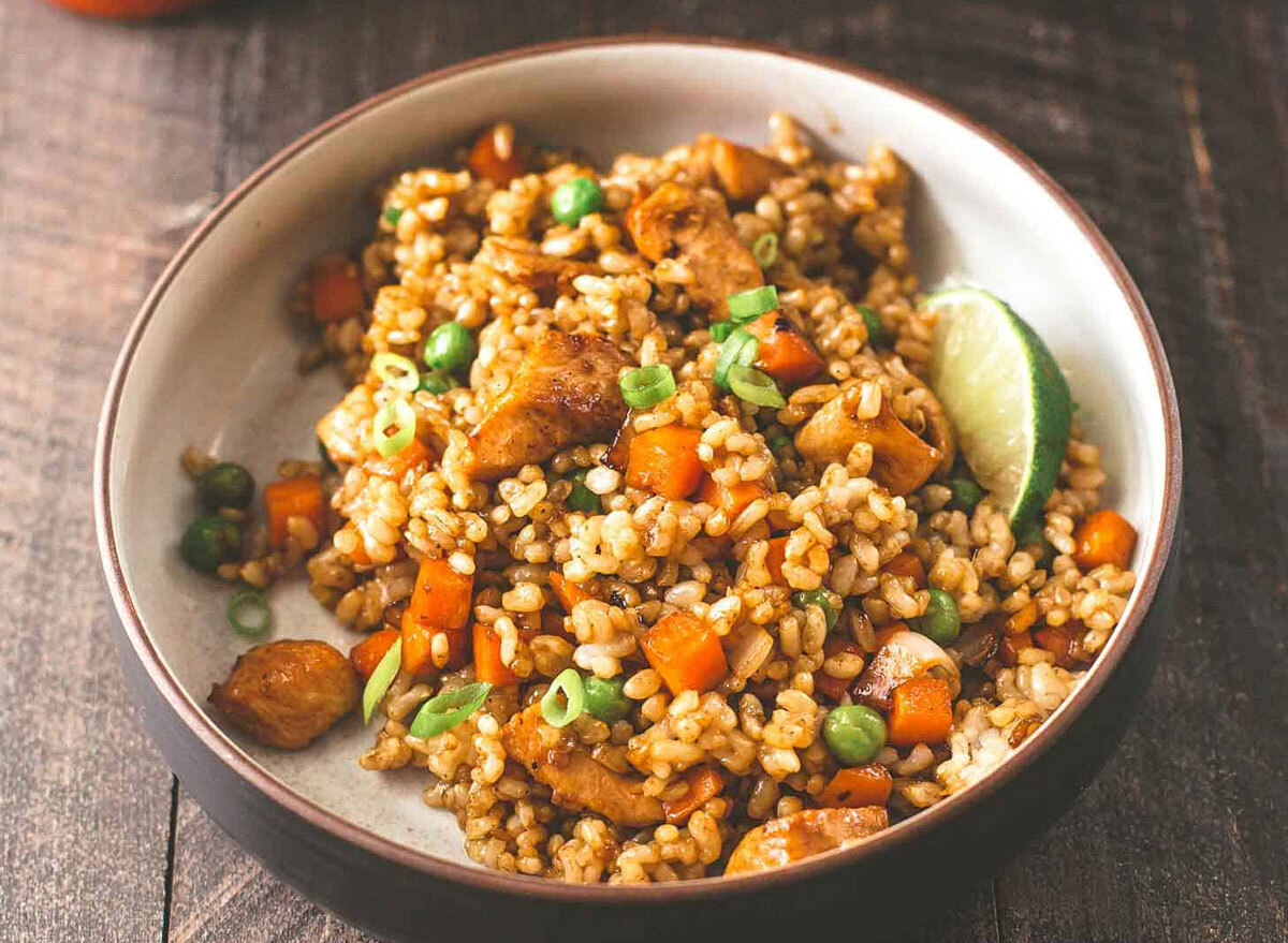 honey garlic chicken fried rice