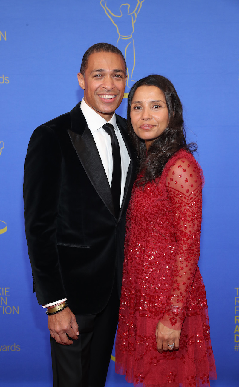 T.J. Holmes and Marliee Fiebig at the Jackie Robinson Foundation Robie Awards Dinner in March 2020