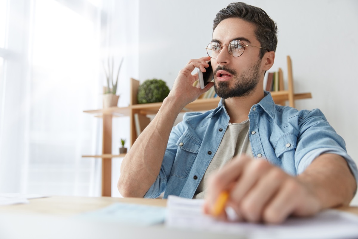 Man on phone call