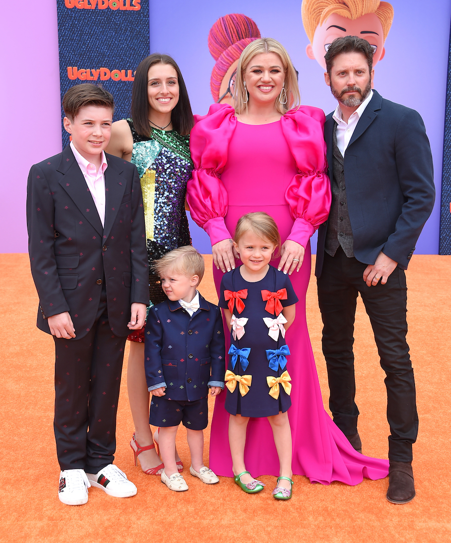 Kelly Clarkson, Brandon Blackstock, and family at the premiere of 