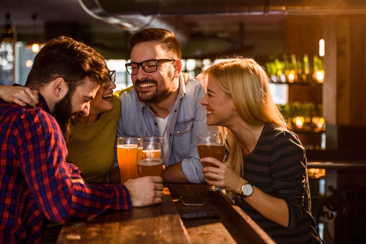 friends buddy system at the bar