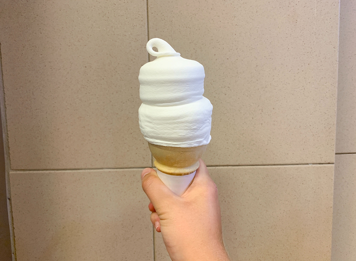 vanilla ice cream cone from dairy queen